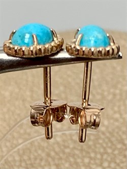 *Пусеты Бирюза Аризона цв Красное арт. 24693-112-420 (вес 1,28 г) - фото 153060