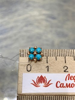 *Подвеска Бирюза Аризона цв Красное арт. 34557-112-393 (вес 0,79 г) - фото 153066