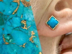 *Пусеты Бирюза Аризона цв Лимонное арт. 24694-312-418 (вес 1,63 г) - фото 153179 *Пусеты Бирюза Аризона цв Лимонное арт. 24694-312-418 (вес 1,63 г) - фото 153179