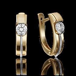 *Серьги Белый Фианит цв Лимонное арт. 02-4300-00-501-1130-38-563 (вес 3,52 г) - фото 15327