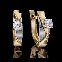 *Серьги Белый Фианит цв  Лимонное, Белое арт. 02-4298-00-501-1121-38-163 (вес 2,98 г) - фото 15330 *Серьги Белый Фианит цв  Лимонное, Белое арт. 02-4298-00-501-1121-38-163 (вес 2,98 г) - фото 15330