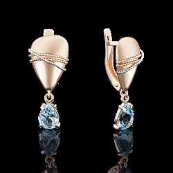 *Серьги Топаз цв Красное и Белое арт. 02-3999-00-201-1111-46-694 (вес 3,71 г) - фото 15391