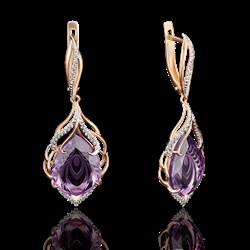 *Серьги Перья Жар-птицы Аметист цв Красное арт. 02-3762-00-209-1110-46-405 вес 6,04 г - фото 15401 *Серьги Перья Жар-птицы Аметист цв Красное арт. 02-3762-00-209-1110-46-405 вес 6,04 г - фото 15401