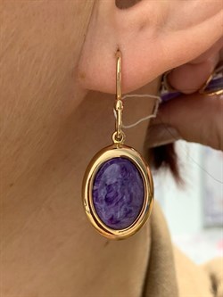 *Серьги Петли Чароит цв Красное арт. 2790962-121-214 вес 8,58 г - фото 154130 *Серьги Петли Чароит цв Красное арт. 2790962-121-214 вес 8,58 г - фото 154130