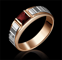 *Кольцо р.21 Гранат цв Красное и Белое арт. 01-5216-00-204-1111-57-521 вес 5,51 г - фото 15467