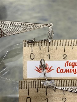 *Серьги Пусеты Сеточки Белый Фианит Микро Вставки арт. FA-E02303-X-W-X-X-W-825 вес 5,71 г - фото 155591 *Серьги Пусеты Сеточки Белый Фианит Микро Вставки арт. FA-E02303-X-W-X-X-W-825 вес 5,71 г - фото 155591