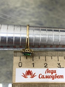 *Кольцо р.18,5 Микс Цаворит Шпинель цв Лимонное арт. 13887-332-450 (вес 1,73 г) - фото 156273