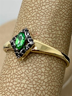 *Кольцо р.18,5 Микс Цаворит Шпинель цв Лимонное арт. 13887-332-450 (вес 1,73 г) - фото 156275