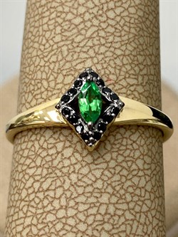 *Кольцо р.18,5 Микс Цаворит Шпинель цв Лимонное арт. 13887-332-450 (вес 1,73 г) - фото 156276