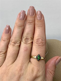 *Кольцо р.18,5 Микс Цаворит Шпинель цв Лимонное арт. 13887-332-450 (вес 1,73 г) - фото 156277