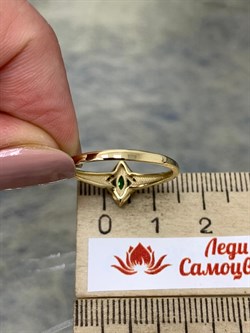 *Кольцо р.18,5 Микс Цаворит Шпинель цв Лимонное арт. 13887-332-450 (вес 1,73 г) - фото 156278