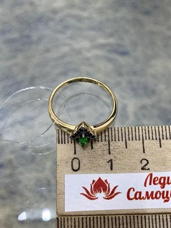 *Кольцо р.18,5 Микс Цаворит Шпинель цв Лимонное арт. 13887-332-450 (вес 1,73 г) - фото 156279