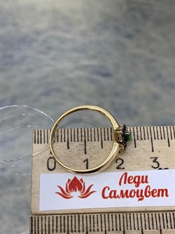 *Кольцо р.18,5 Микс Цаворит Шпинель цв Лимонное арт. 13887-332-450 (вес 1,73 г) - фото 156280