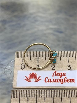 *Кольцо р.17,5 Бирюза Аризона цв Лимонное арт. 14563-312-192 (вес 1,19 г) - фото 156539