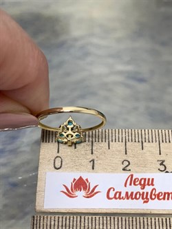 *Кольцо р.17,5 Бирюза Аризона цв Лимонное арт. 14563-312-192 (вес 1,19 г) - фото 156541