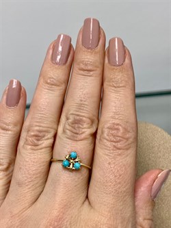 *Кольцо р.17,5 Бирюза Аризона цв Лимонное арт. 14563-312-192 (вес 1,19 г) - фото 156542