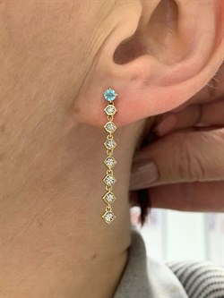 *Серьги Пусеты Апатит Белый Бр цв Лимонное арт. 24167-343-935 (вес 3,29 г) - фото 156614 *Серьги Пусеты Апатит Белый Бр цв Лимонное арт. 24167-343-935 (вес 3,29 г) - фото 156614
