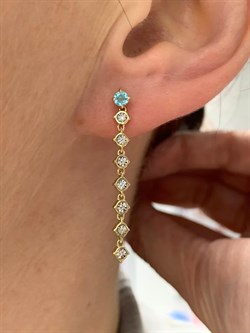 *Серьги Пусеты Апатит Белый Бр цв Лимонное арт. 24167-343-935 (вес 3,29 г) - фото 156615 *Серьги Пусеты Апатит Белый Бр цв Лимонное арт. 24167-343-935 (вес 3,29 г) - фото 156615