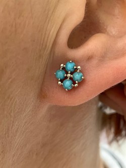 *Пусеты Бирюза Аризона цв Белое арт. 24557-212-161 (вес 1,83 г) - фото 156629 *Пусеты Бирюза Аризона цв Белое арт. 24557-212-161 (вес 1,83 г) - фото 156629