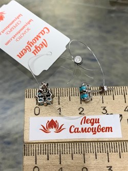 *Пусеты Бирюза Аризона цв Белое арт. 24557-212-161 (вес 1,83 г) - фото 156630 *Пусеты Бирюза Аризона цв Белое арт. 24557-212-161 (вес 1,83 г) - фото 156630