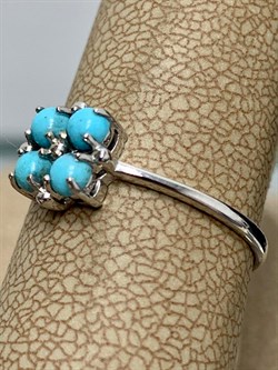 *Кольцо р.18 Бирюза Аризона цв Белое арт. 14557-212-159 (вес 1,36 г) - фото 156636 *Кольцо р.18 Бирюза Аризона цв Белое арт. 14557-212-159 (вес 1,36 г) - фото 156636