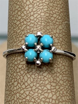 *Кольцо р.18 Бирюза Аризона цв Белое арт. 14557-212-159 (вес 1,36 г) - фото 156638 *Кольцо р.18 Бирюза Аризона цв Белое арт. 14557-212-159 (вес 1,36 г) - фото 156638