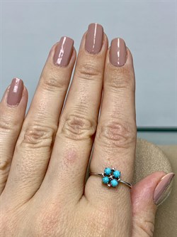 *Кольцо р.18 Бирюза Аризона цв Белое арт. 14557-212-159 (вес 1,36 г) - фото 156639 *Кольцо р.18 Бирюза Аризона цв Белое арт. 14557-212-159 (вес 1,36 г) - фото 156639