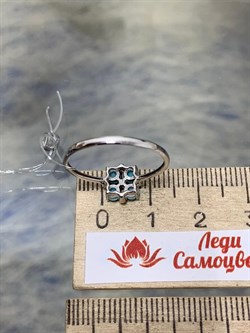 *Кольцо р.18 Бирюза Аризона цв Белое арт. 14557-212-159 (вес 1,36 г) - фото 156640 *Кольцо р.18 Бирюза Аризона цв Белое арт. 14557-212-159 (вес 1,36 г) - фото 156640