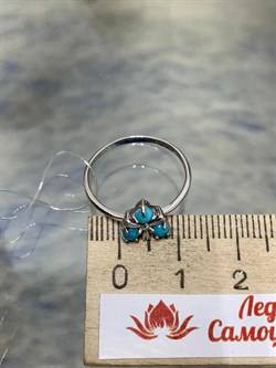 *Кольцо р.17 Бирюза Аризона цв Белое арт. 14563-212-178 (вес 1,18 г) - фото 156651 *Кольцо р.17 Бирюза Аризона цв Белое арт. 14563-212-178 (вес 1,18 г) - фото 156651