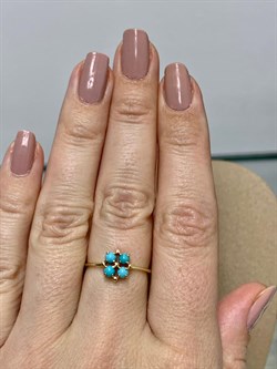 *Кольцо р.17,5 Бирюза Аризона цв Лимонное арт. 14557-312-134 (вес 1,24 г) - фото 156694