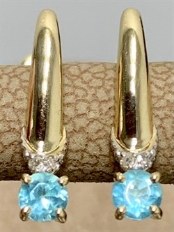 *Серьги Апатит цв Лимонное арт. 24109-343-313 вес 1,82 г - фото 156718