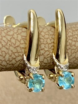 *Серьги Апатит цв Лимонное арт. 24109-343-313 вес 1,82 г - фото 156719