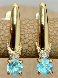 *Серьги Апатит цв Лимонное арт. 24109-343-313 вес 1,82 г - фото 156721