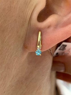 *Серьги Апатит цв Лимонное арт. 24109-343-313 вес 1,82 г - фото 156722