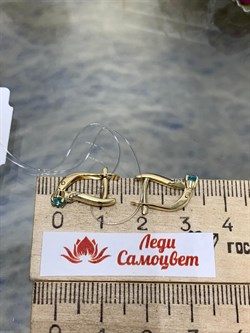 *Серьги Апатит цв Лимонное арт. 24109-343-313 вес 1,82 г - фото 156724