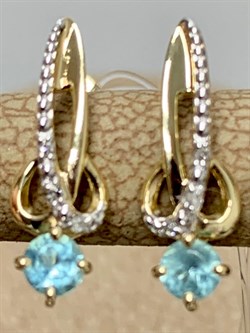 *Серьги Апатит цв Лимонное арт. 24111-343-177 (вес 1,82 г) - фото 156726