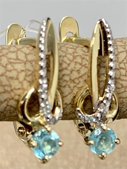 *Серьги Апатит цв Лимонное арт. 24111-343-177 (вес 1,82 г) - фото 156727