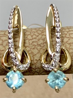 *Серьги Апатит цв Лимонное арт. 24111-343-177 (вес 1,82 г) - фото 156728