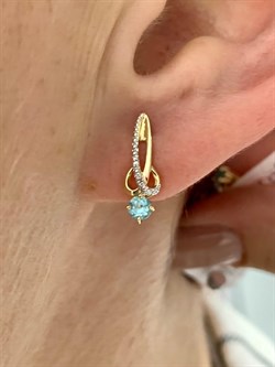 *Серьги Апатит цв Лимонное арт. 24111-343-177 (вес 1,82 г) - фото 156731