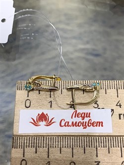 *Серьги Апатит цв Лимонное арт. 24111-343-177 (вес 1,82 г) - фото 156734