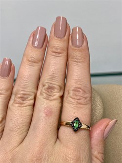 *Кольцо р.18 Микс Цаворит Шпинель цв Красное арт. 13887-132-494 (вес 2,03 г) - фото 156741