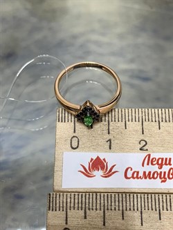 *Кольцо р.18 Микс Цаворит Шпинель цв Красное арт. 13887-132-494 (вес 2,03 г) - фото 156743