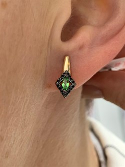 *Серьги Микс Цаворит Шпинель цв Красное арт. 23887-132-631 (вес 2,87 г) - фото 156749