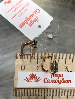 *Серьги Микс Цаворит Шпинель цв Красное арт. 23887-132-631 (вес 2,87 г) - фото 156750