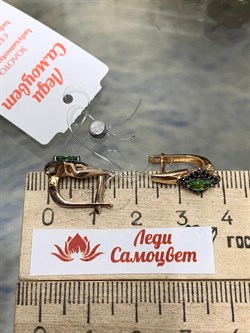 *Серьги Микс Цаворит Шпинель цв Красное арт. 23887-132-631 (вес 2,87 г) - фото 156751