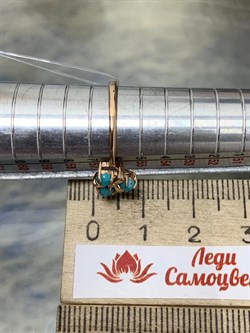 *Кольцо р.18  Бирюза Аризона цв Красное арт. 14563-112-210 (вес 1,2 г) - фото 156753