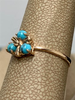 *Кольцо р.18  Бирюза Аризона цв Красное арт. 14563-112-210 (вес 1,2 г) - фото 156755