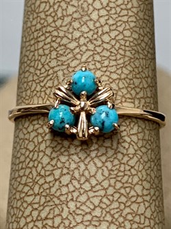 *Кольцо р.18  Бирюза Аризона цв Красное арт. 14563-112-210 (вес 1,2 г) - фото 156757