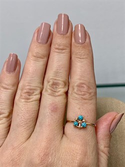 *Кольцо р.18  Бирюза Аризона цв Красное арт. 14563-112-210 (вес 1,2 г) - фото 156758