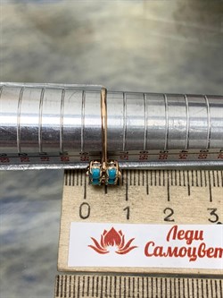 *Кольцо р.18,5 Бирюза Аризона цв Красное арт. 14557-112-667 (вес 1,33 г) - фото 156771